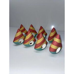 8 Sailboat Abstract Napkin Rings Handcrafted Wooden Painted‎ Made In Philippines